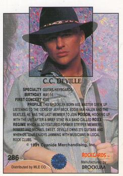 1991 Brockum Rock Cards #286 C.C. Deville Back