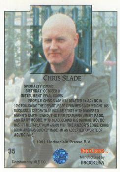1991 Brockum Rock Cards #35 Chris Slade Back