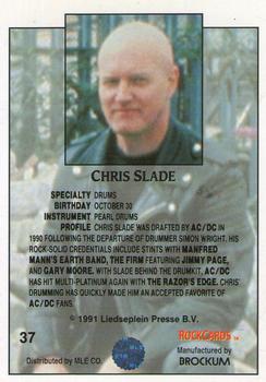 1991 Brockum Rock Cards #37 Chris Slade Back