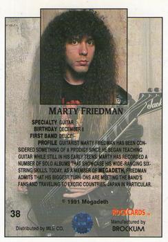 1991 Brockum Rock Cards #38 Marty Friedman Back