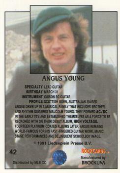 1991 Brockum Rock Cards #42 Angus Young Back