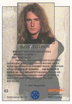 1991 Brockum Rock Cards #43 David Ellefson Back