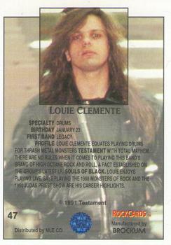 1991 Brockum Rock Cards #47 Louie Clemente Back