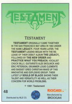 1991 Brockum Rock Cards #48 Testament Back