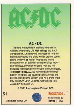 1991 Brockum Rock Cards #51 AC/DC Back