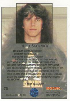 1991 Brockum Rock Cards #70 Alex Skolnick Back