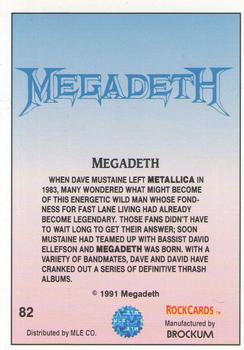 1991 Brockum Rock Cards #82 Megadeth Back