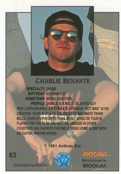 1991 Brockum Rock Cards #83 Charlie Benante Back