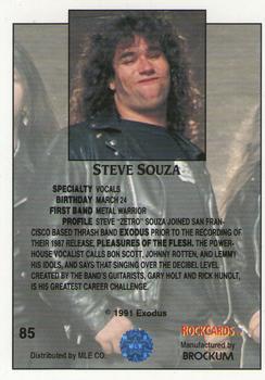 1991 Brockum Rock Cards #85 Steve Souza Back