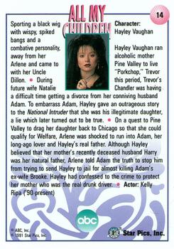 1991 Star Pics All My Children #14 Hayley Vaughan Back