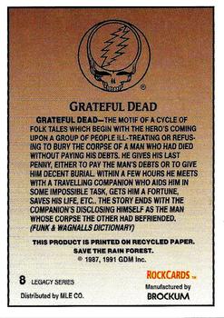 1991 Brockum Rock Cards - Grateful Dead Legacy #8 Seven-Ten Ashbury 1967 Back