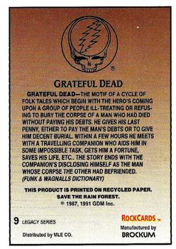 1991 Brockum Rock Cards - Grateful Dead Legacy #9 Europe 1990 Back