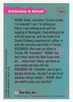 1992 Star Pics Saturday Night Live #104 Kissinger & Nixon Back