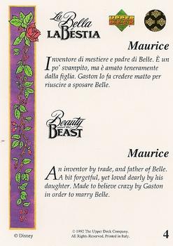 1992 Upper Deck Beauty and the Beast (English/Italian) #4 Maurice Back