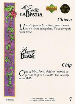 1992 Upper Deck Beauty and the Beast (English/Italian) #7 Chip Back
