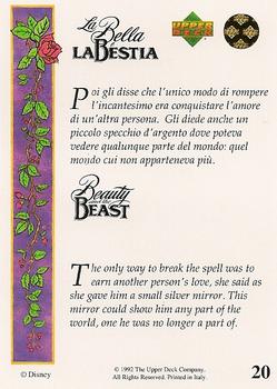 1992 Upper Deck Beauty and the Beast (English/Italian) #20 The only way to break the spell was to earn... Back