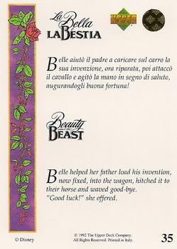1992 Upper Deck Beauty and the Beast (English/Italian) #35 Belle helped her father load his invention... Back