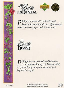 1992 Upper Deck Beauty and the Beast (English/Italian) #38 Philippe became scared, and let out a... Back