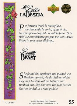 1992 Upper Deck Beauty and the Beast (English/Italian) #55 She found the doorknob and pushed. As the... Back