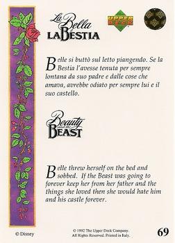 1992 Upper Deck Beauty and the Beast (English/Italian) #69 Belle threw herself on the bed and sobbed. If... Back