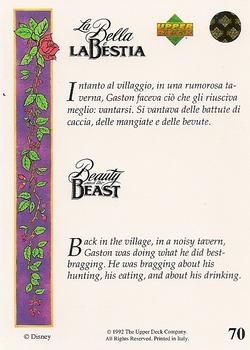 1992 Upper Deck Beauty and the Beast (English/Italian) #70 Back in the village, in a noisy tavern, Gaston... Back