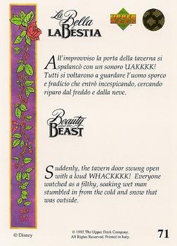 1992 Upper Deck Beauty and the Beast (English/Italian) #71 Suddenly, the tavern door swung open with a... Back