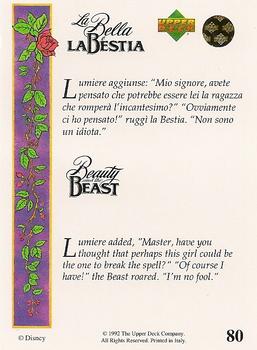 1992 Upper Deck Beauty and the Beast (English/Italian) #80 Lumiere added, 
