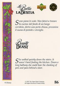 1992 Upper Deck Beauty and the Beast (English/Italian) #86 She walked quietly down the stairs. It wasn't... Back