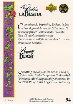 1992 Upper Deck Beauty and the Beast (English/Italian) #94 Strutting proudly, he led her on a tour of... Back