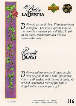 1992 Upper Deck Beauty and the Beast (English/Italian) #116 Belle opened her eyes, and they sparkled... Back
