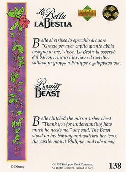 1992 Upper Deck Beauty and the Beast (English/Italian) #138 Belle clutched the mirror to her chest. Back