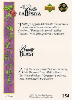 1992 Upper Deck Beauty and the Beast (English/Italian) #154 All of the castle's objects began running... Back