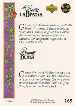 1992 Upper Deck Beauty and the Beast (English/Italian) #165 Gaston shouted at the Beast to get up as he... Back