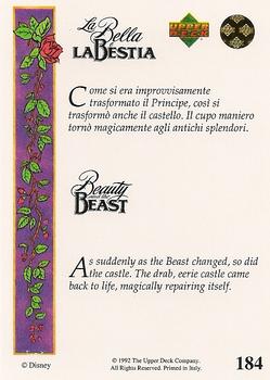 1992 Upper Deck Beauty and the Beast (English/Italian) #184 As suddenly as the Beast changed, so did the... Back