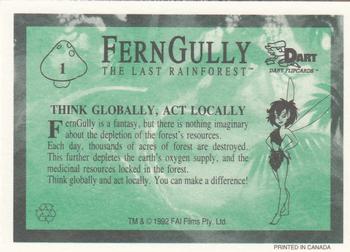 1992 Dart FernGully: The Last Rainforest #1 Think Globally, Act Locally Back
