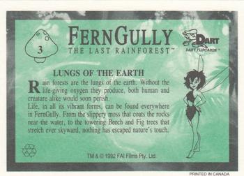 1992 Dart FernGully: The Last Rainforest #3 Lungs of the Earth Back