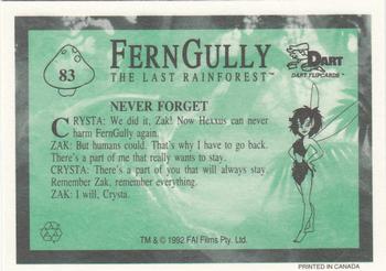1992 Dart FernGully: The Last Rainforest #83 Never Forget Back