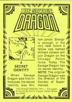 1992 Comic Images Savage Dragon #4 Secret Identity Back