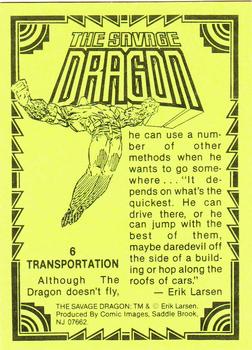 1992 Comic Images Savage Dragon #6 Transportation Back