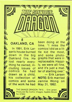 1992 Comic Images Savage Dragon #8 Oakland, CA Back