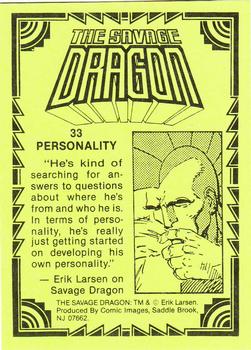 1992 Comic Images Savage Dragon #33 Personality Back