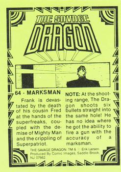 1992 Comic Images Savage Dragon #64 Marksman Back