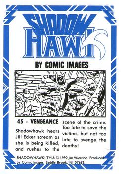1992 Comic Images Shadow Hawk #45 Vengeance Back