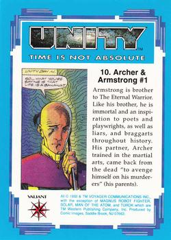 1992 Comic Images Unity: Time Is Not Absolute #10 Archer & Armstrong #1 Back