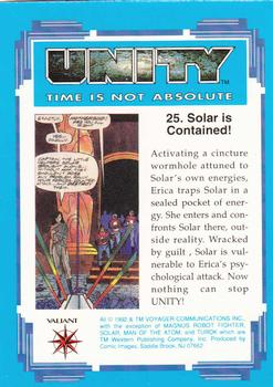 1992 Comic Images Unity: Time Is Not Absolute #25 Solar is Contained! Back
