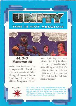 1992 Comic Images Unity: Time Is Not Absolute #44 X-O Manowar #8 Back