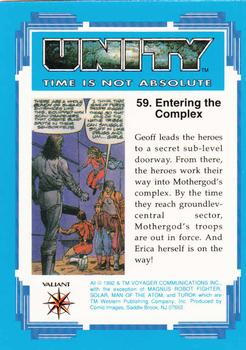 1992 Comic Images Unity: Time Is Not Absolute #59 Entering the Complex Back
