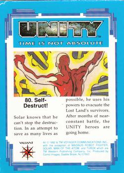 1992 Comic Images Unity: Time Is Not Absolute #80 Self-Destruct! Back