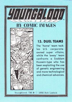 1992 Comic Images Youngblood #13 Duel Teams Back
