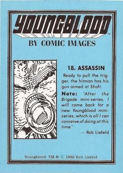 1992 Comic Images Youngblood #18 Assassin Back